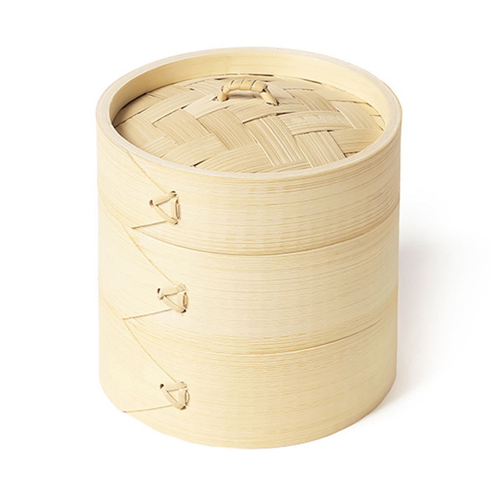 Bao Steamer Bamboo - Bamboo Chinese Dumplings Steamer with Lid