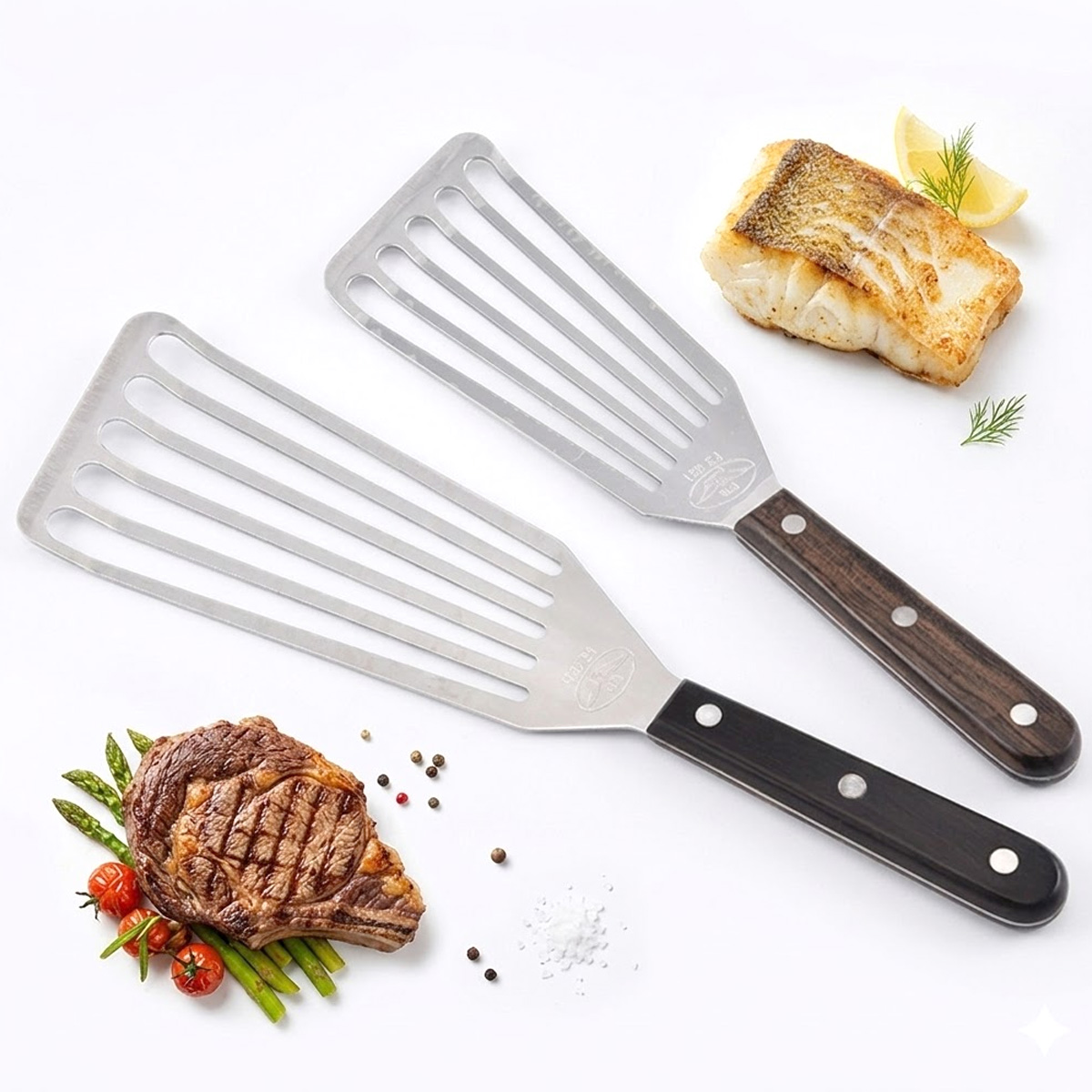 Okonomiyaki Spatula - Fish Spatula, Stainless Steel Metal Spatula,