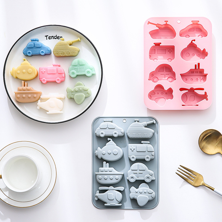 Bunny Cake Mold - 8-Cavity 8 Different Vehicle Theme Silicone