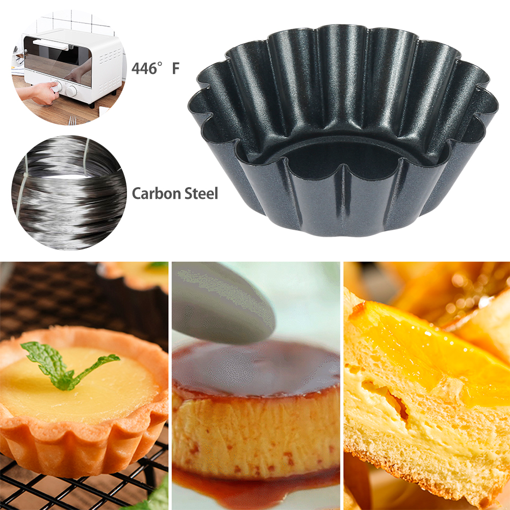 12Pcs Pan Mold Tart Quiche Fla - Egg Waffle Pan recensione e prezzo