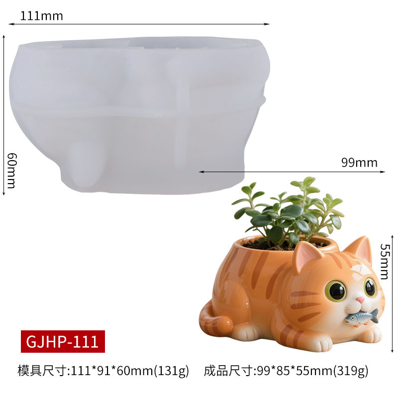 Cat Eating Fish Flower Pot Sil - Potsticker Mold recensione e prezzo