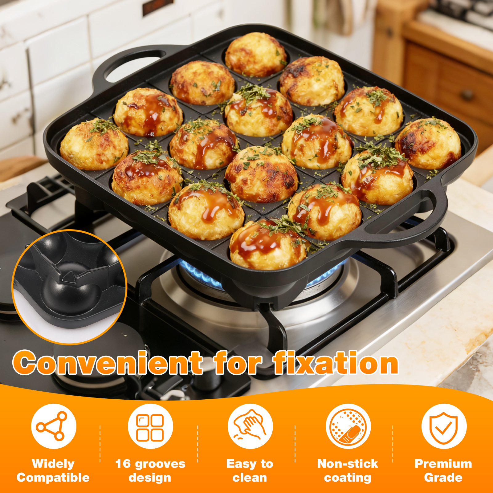 Takoyaki Pan 16 Hole Octopus B - Takoyaki Grill Plate recensione e prezzo