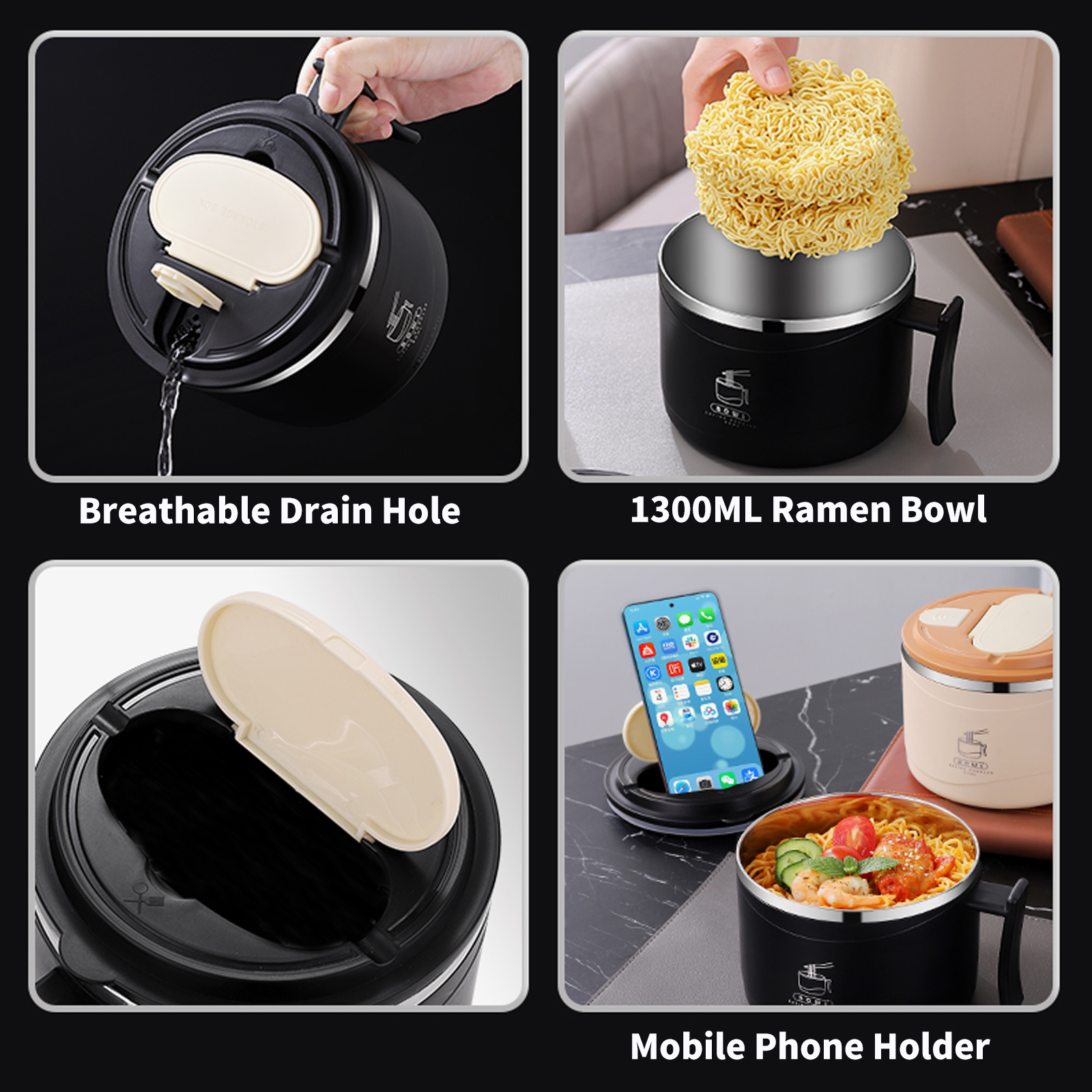 1300ml Ramen Bowl With Lid Sta - Dim Sum Basket recensione e prezzo